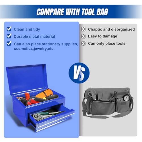 Black 10" Mini Portable Steel Tool Box with Drawer B4709