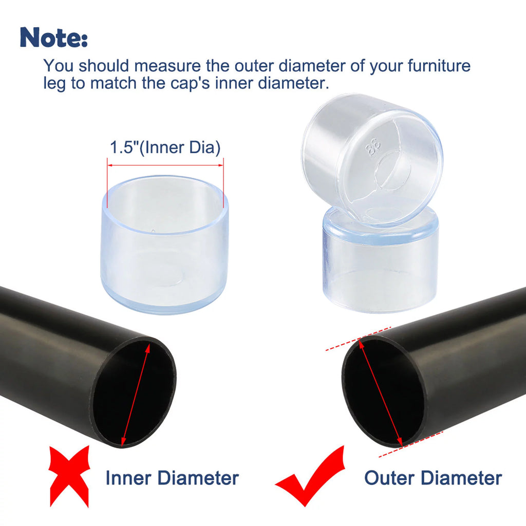 16pcs 1.5" 38mm Inner Dia Furniture Floor Protector M945
