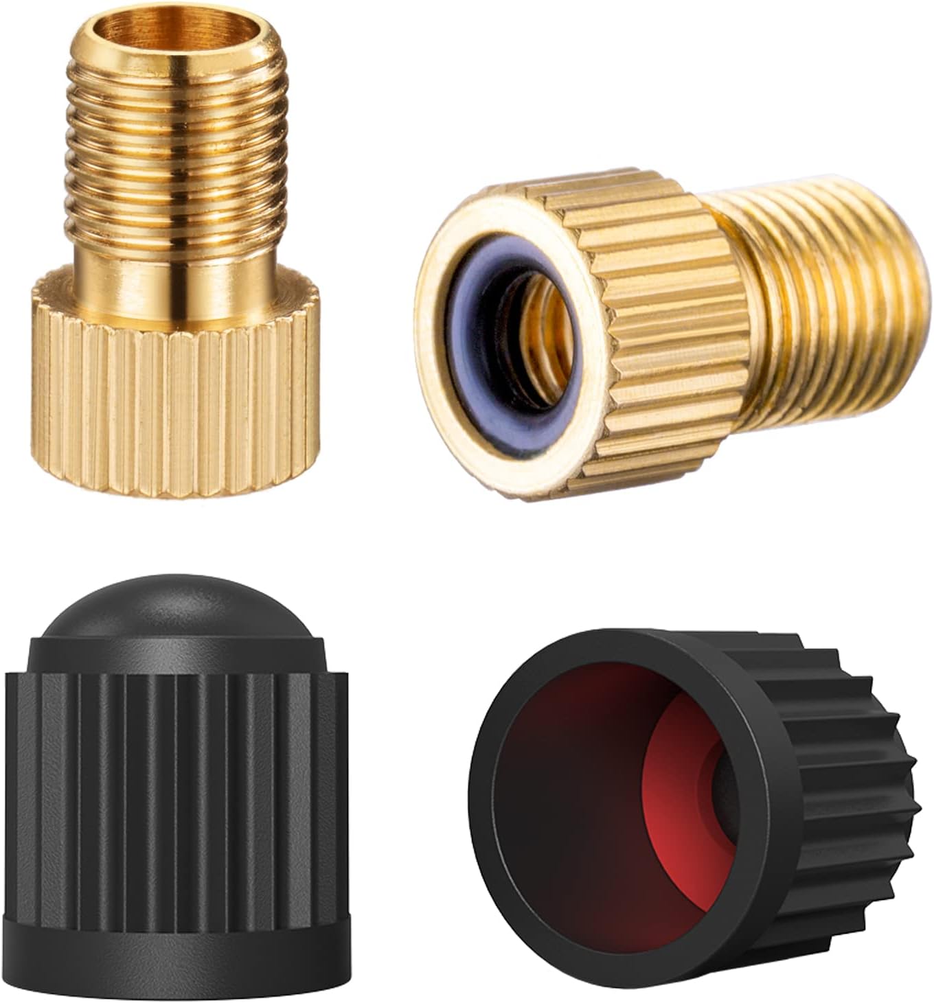 Presta Valve Adapter, Convert Presta to Schrader Adaptor for Bike, Tire Valve Caps(2PCS) L273929