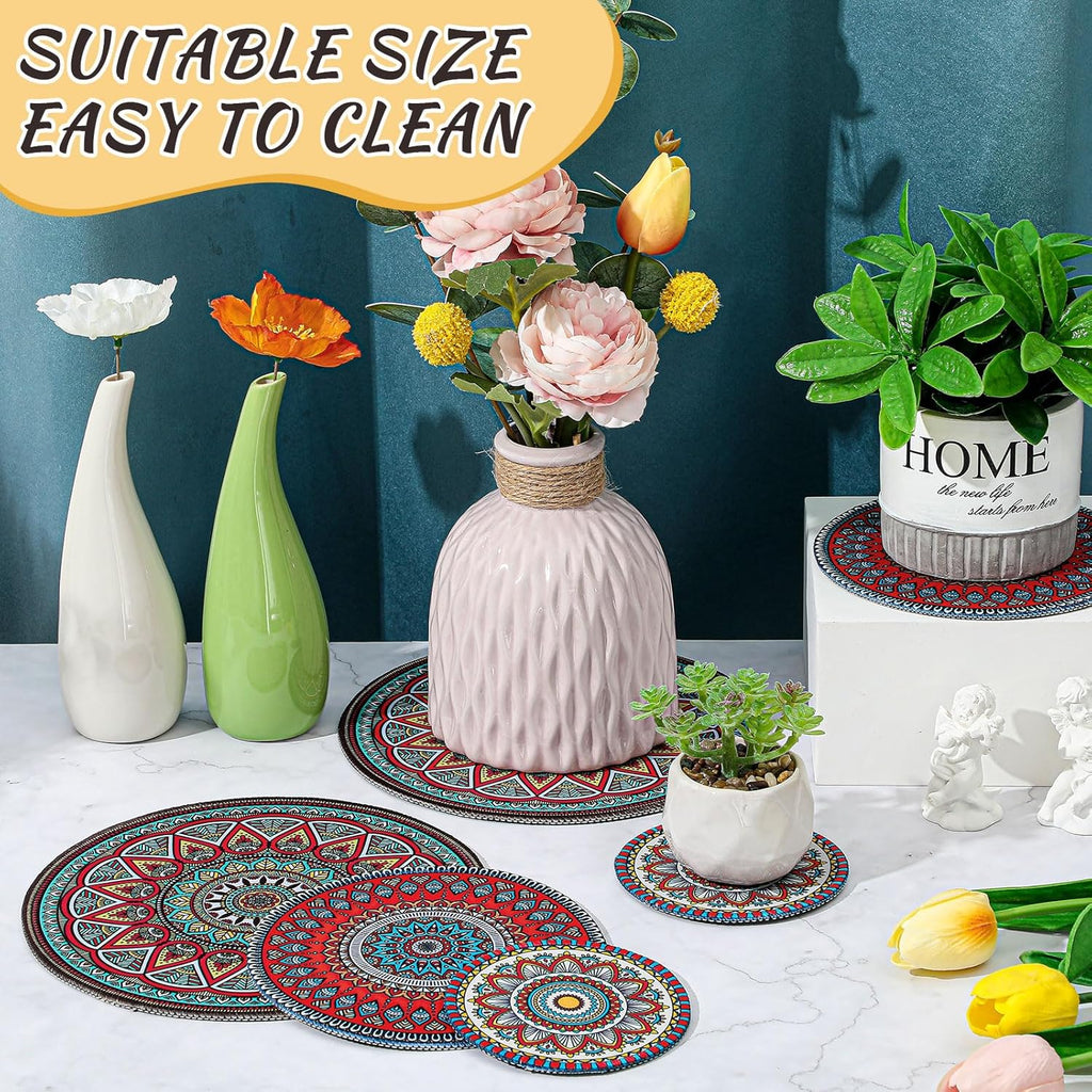 6 Pcs Absorbent Non Slip Round Plant Pot Mat U6427