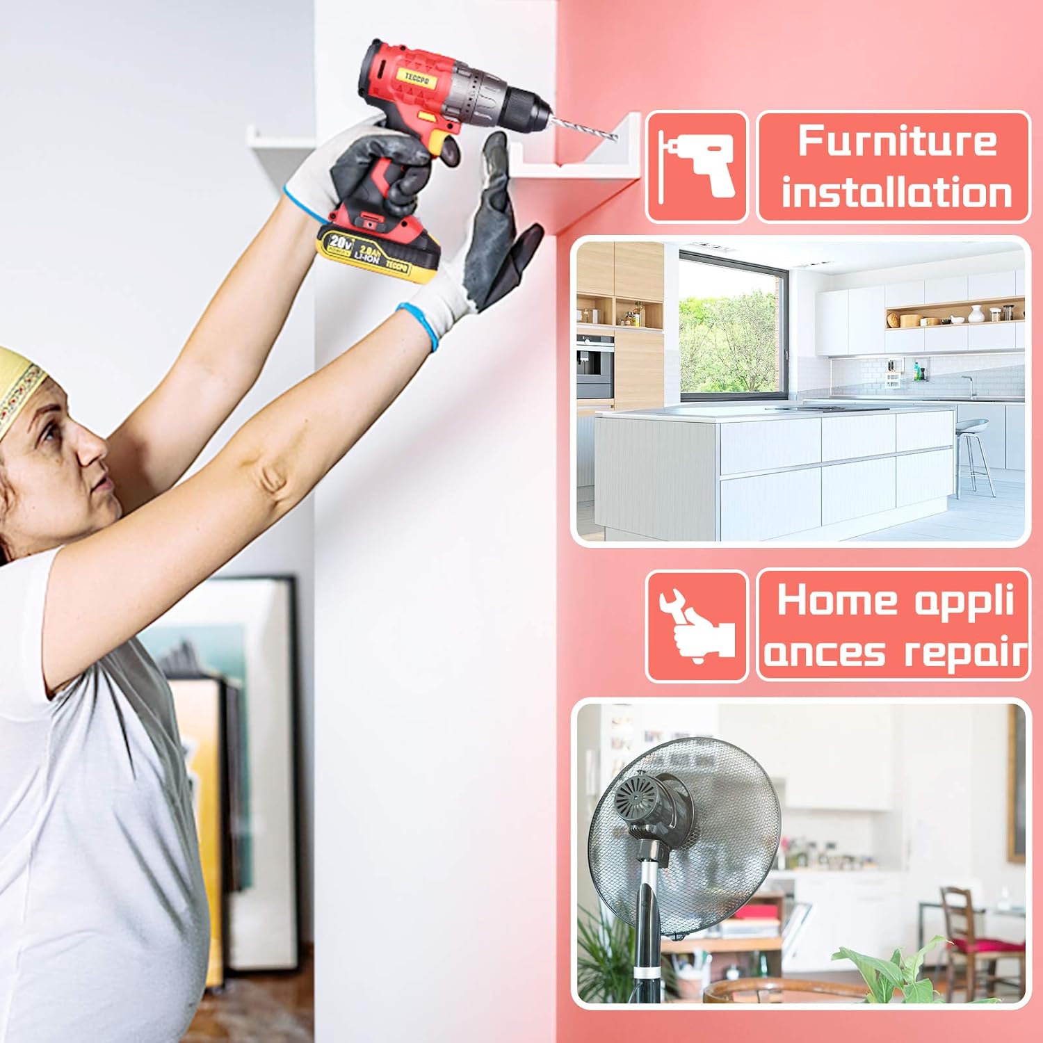 20V Brushless Cordless Drill Set with 2 Batteries and Case T8638