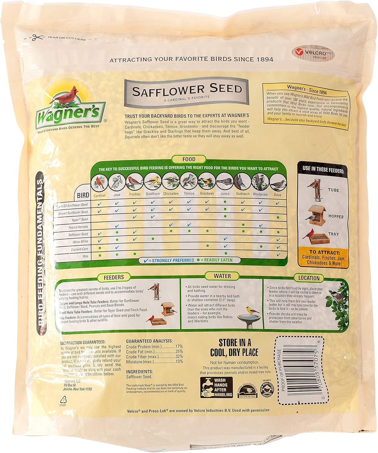 5-Pound Bag Safflower Seed Wild Bird Food Y3434