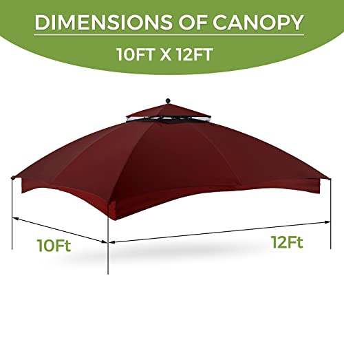 Beige 10x12 Polyester Gazebo Replacement Canopy A3869