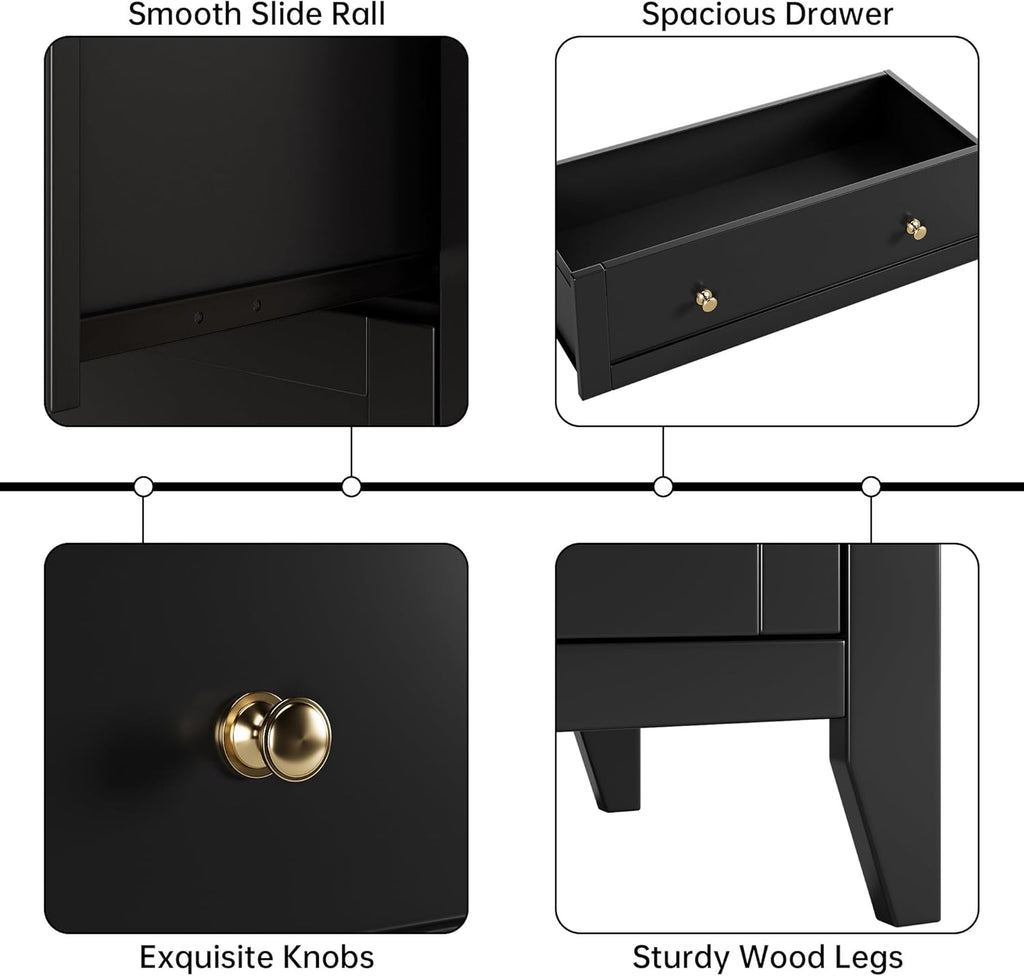 Black 5 Drawer Wood Dresser H242705