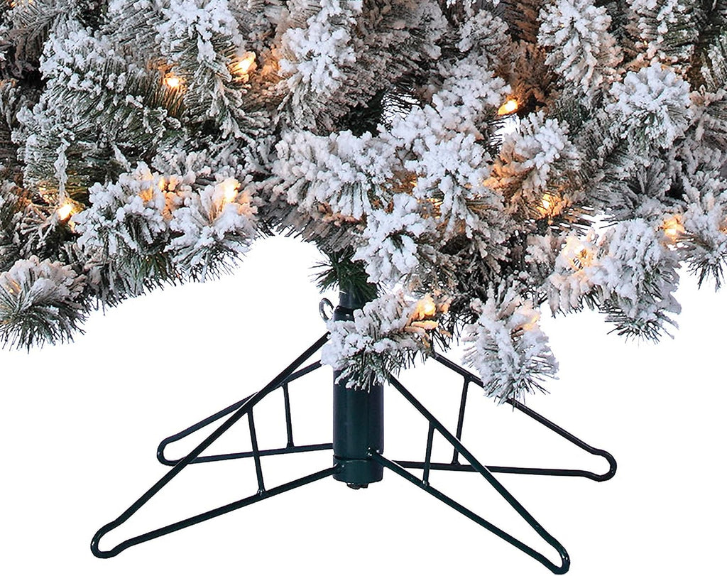7 ft Pre Lit Clear Flocked Pine T164852