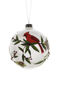 Clear Glass Hanging Glittered Ball Ornament (Pack of 2) E215