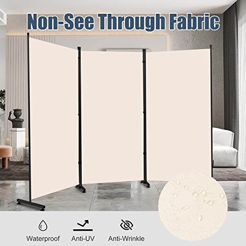 Black 3 Panel Fabric Room Divider M240950