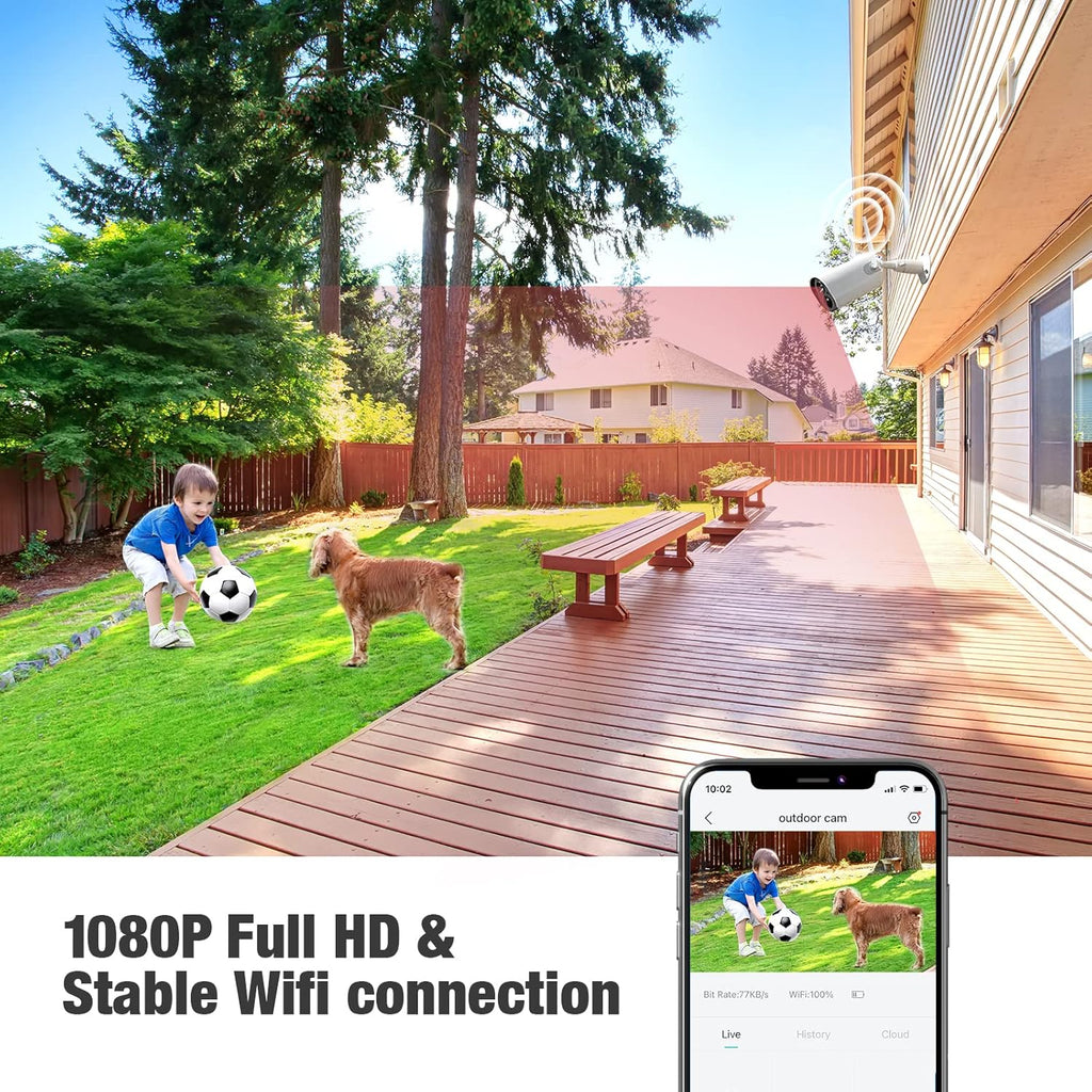 1080P Battery Powered Outdoor Security Camera with Night Vision B38176
