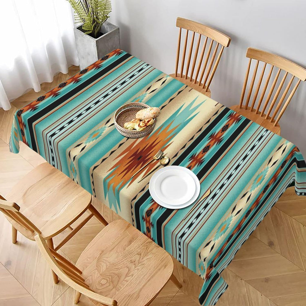 60 X 90 Inches Rectangular Navajo Print Tablecloth J591325