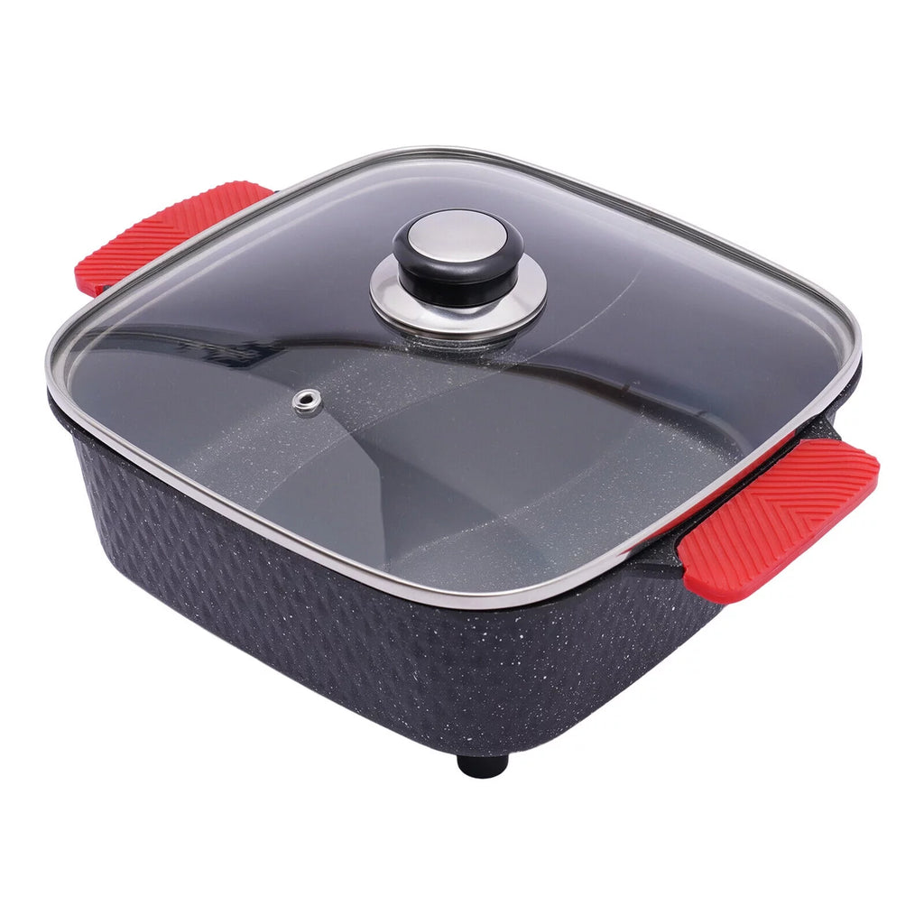 2200W 2 in 1 Detachable Electric Smokeless Grill and Hot Pot L23393