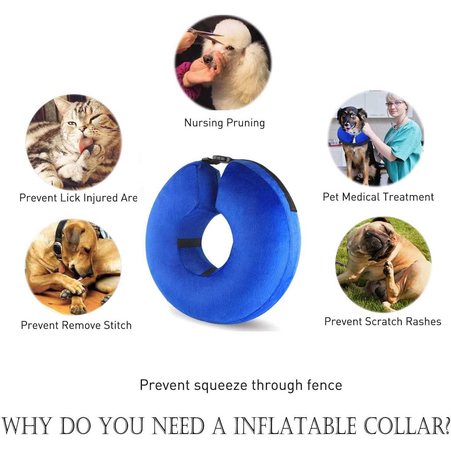 Protective Inflatable Cone Collar for Dogs and Cats E98068