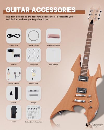 DIY Single Cut Electric Guitar Kit with Mahogany Body and Neck K6833