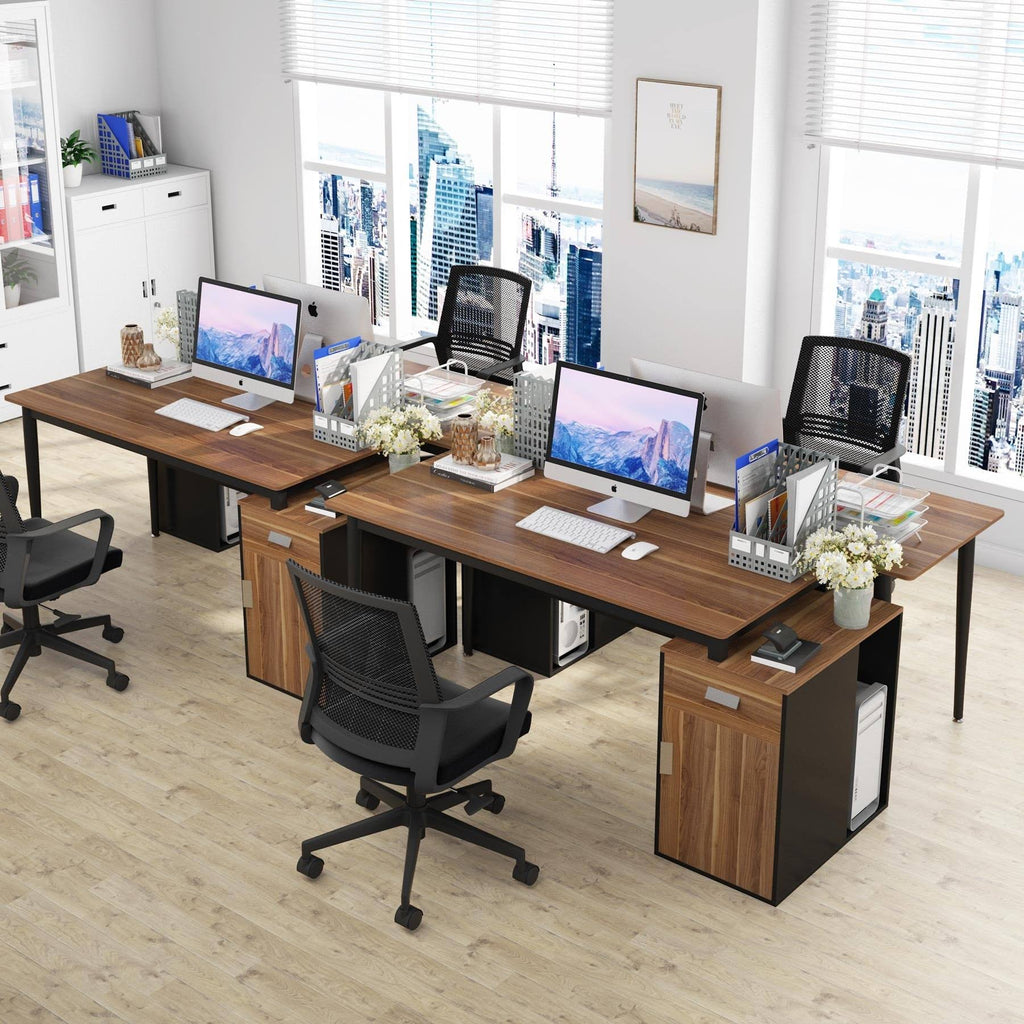 55 inch Computer Desk with Drawers and Storage Cabinet N607