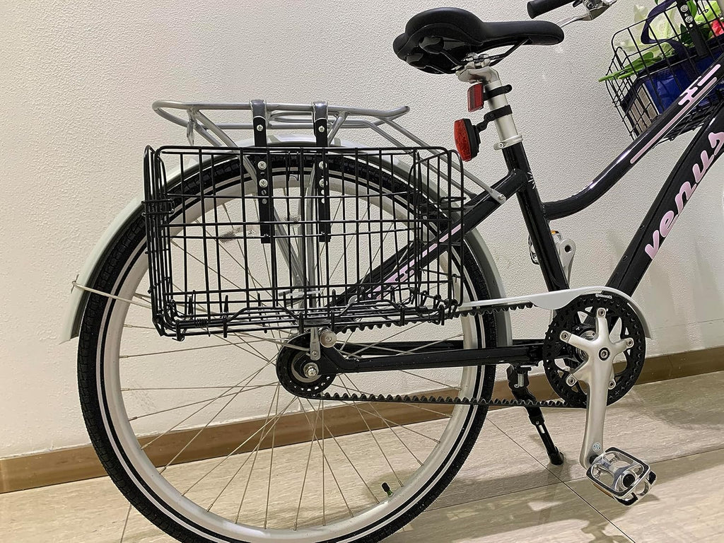 Black Steel Folding Front Bicycle Basket F112443