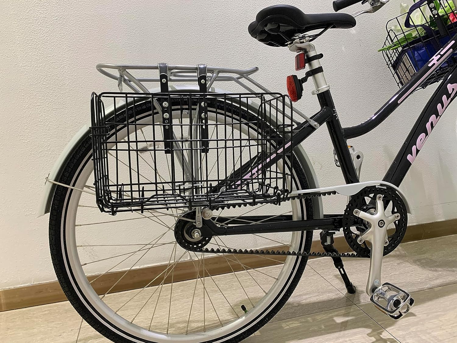 Black Steel Folding Front Bicycle Basket F112443