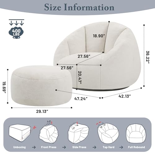 Beige Oversized Bean Bag Chair E904222