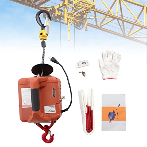 880LBS 110V Electric Hoist Winch with Remote Control X657298