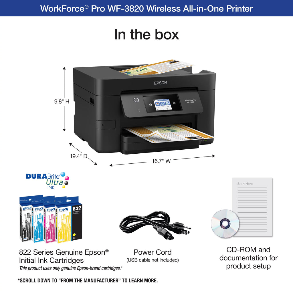 Black Wireless Color Inkjet All-in-One Printer X399224
