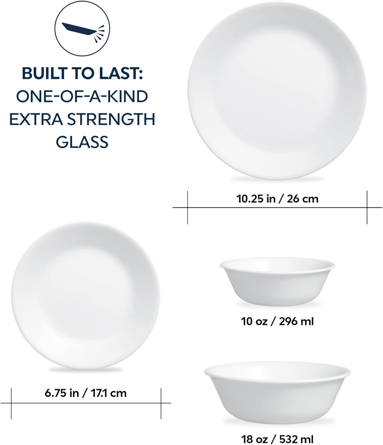 16-Piece White Dinnerware Set, Service for 4 N9419