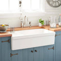 Fireclay Farmhouse Sink with Drainboard in Biscuit A467169