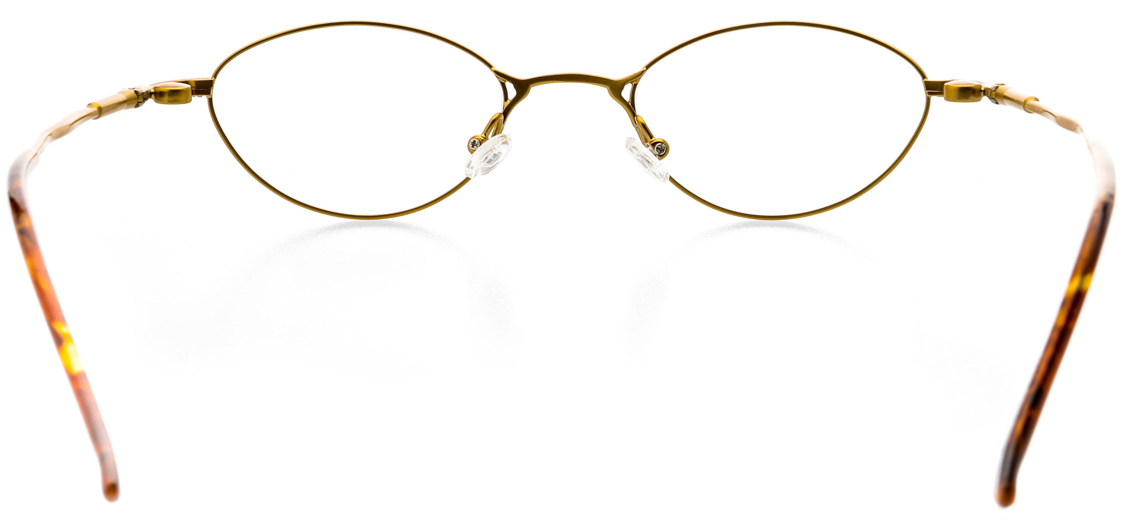 Oval Shape Metal Full Rim Prescription Eyeglasses, Bronze Antique Gold J582