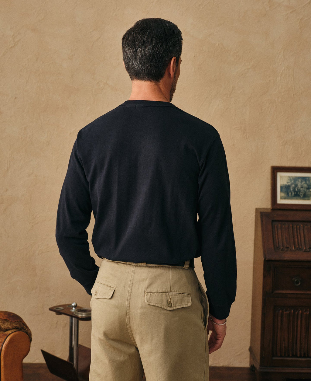 1930s Loopwheel Cotton Henley Shirt