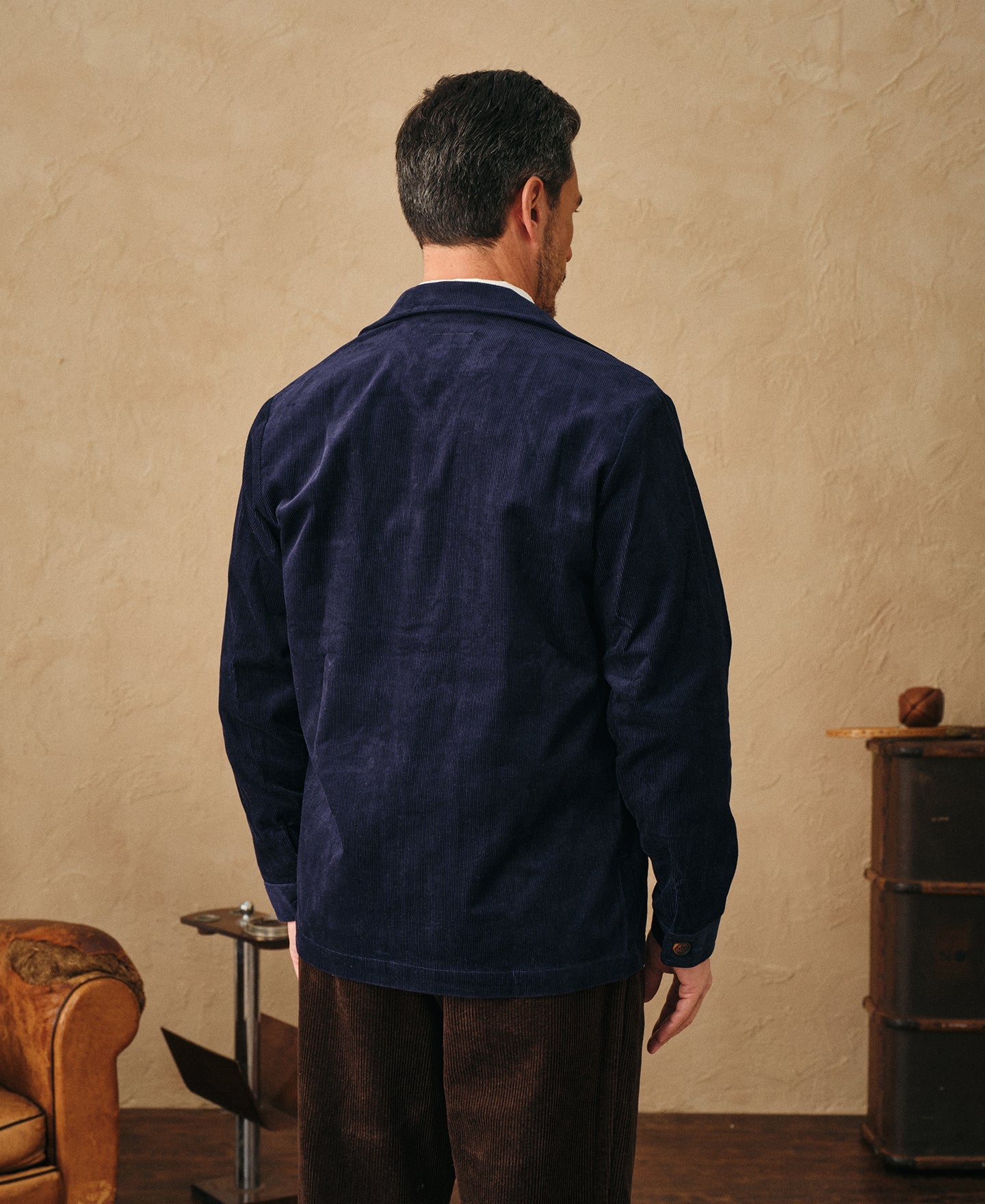 1940s French Indigo Corduroy Chore Coat