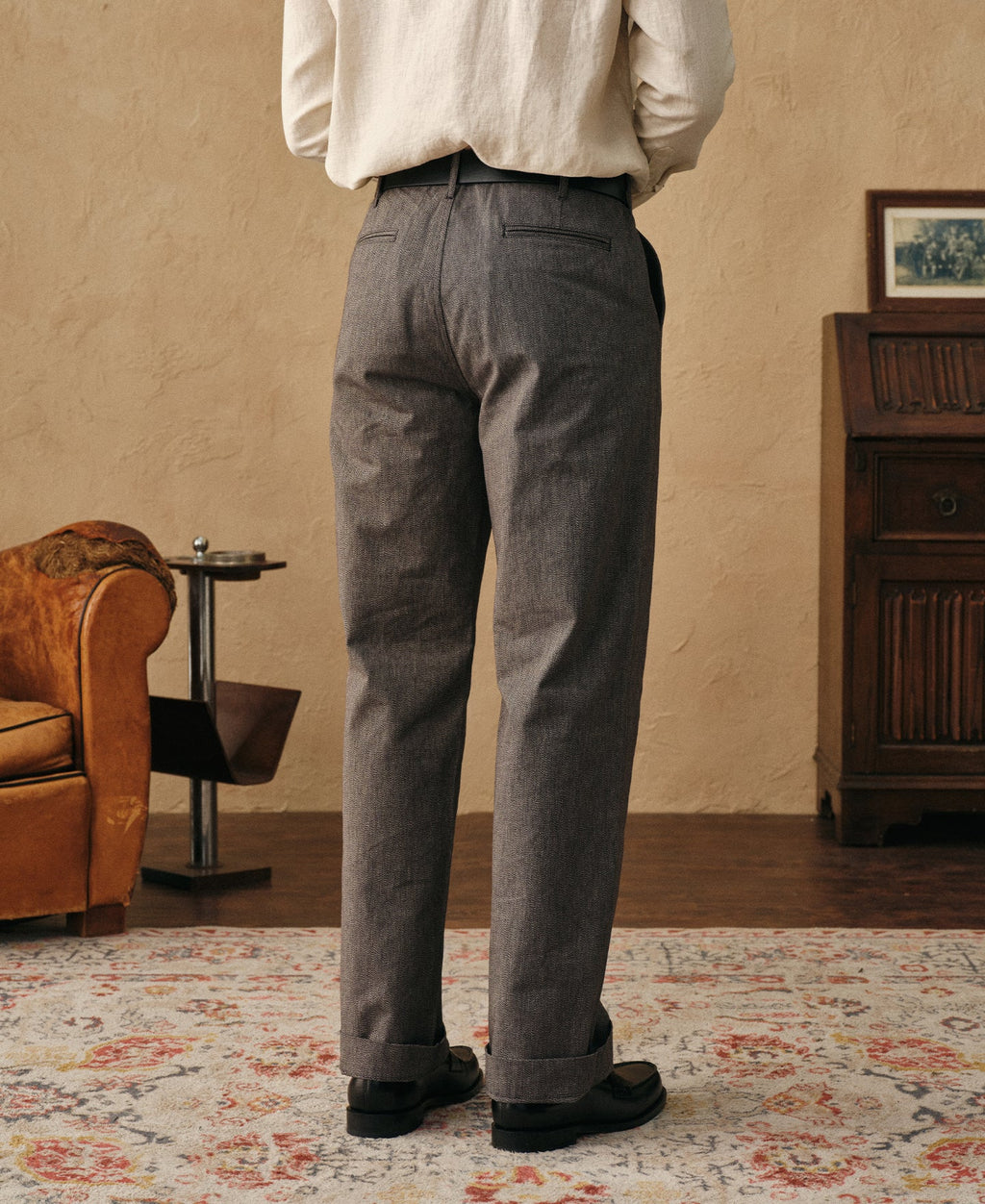 Black Chambray Work Pants
