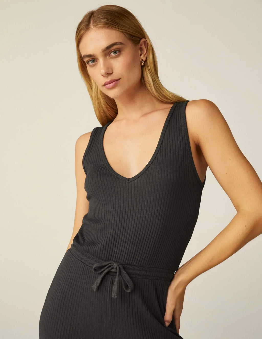 Jetsetter Jumpsuit - Black | V-Neck Onesie