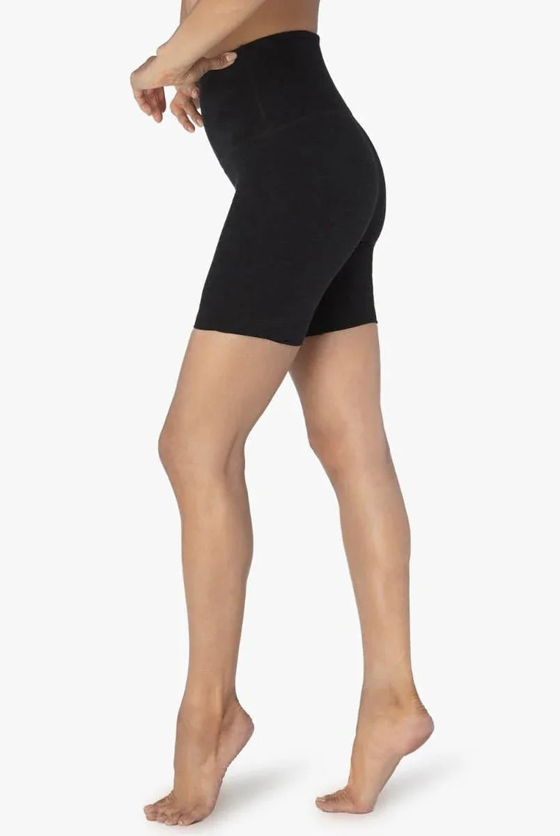 Spacedye High Waisted Biker Shorts - Black