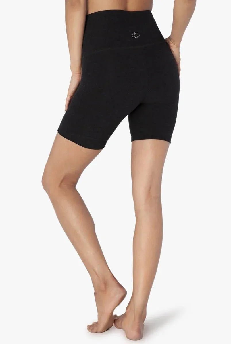 Spacedye High Waisted Biker Shorts - Black