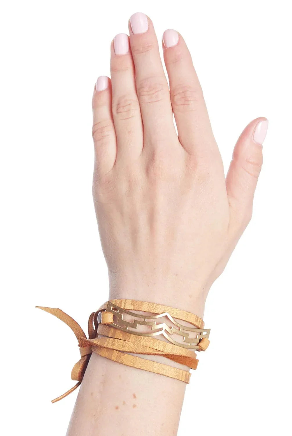 Western Leather Antique Bronze Wrap Cuff Bracelet