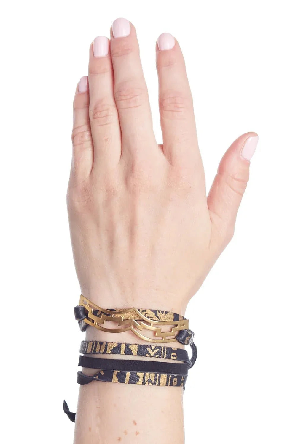 Western Leather Antique Bronze Wrap Cuff Bracelet