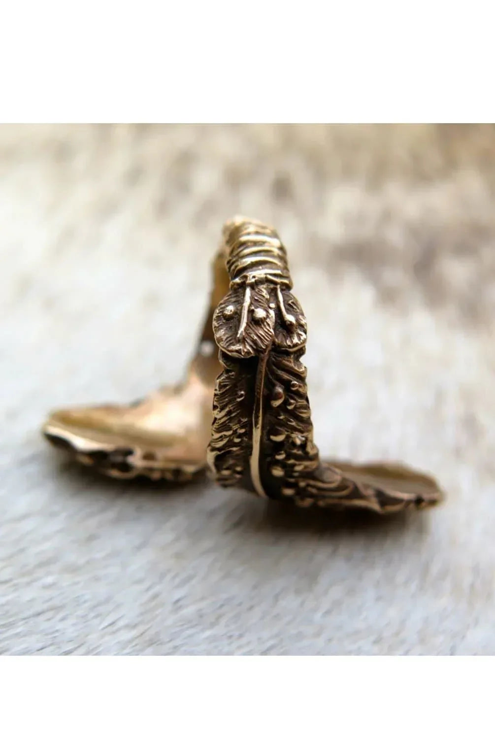Boho Influence Feather Antique Bronze Ring Wrap