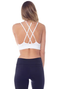 Stylish and Supportive Cross Back Bra – Yoga and Workout Essential - White
