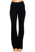 Stylish Rolldown Bootcut Leggings - Black