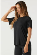 Casual Black Boyfriend Shirt for Women – Soft Cotton Relaxed Tee