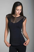 Crescent Mesh Yoga Cap Sleeve