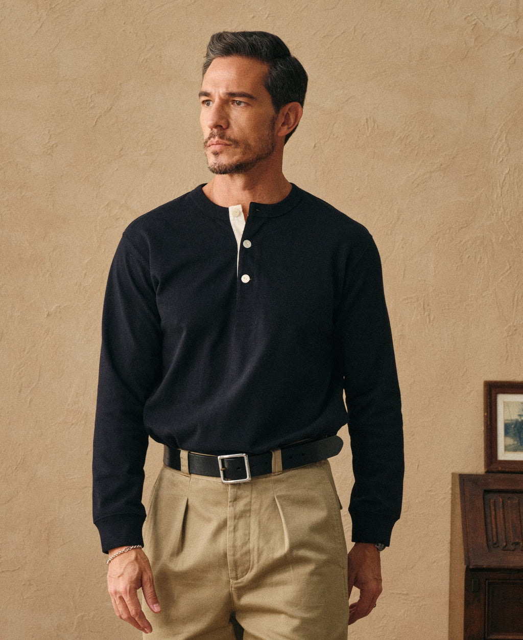 1930s Loopwheel Cotton Henley Shirt