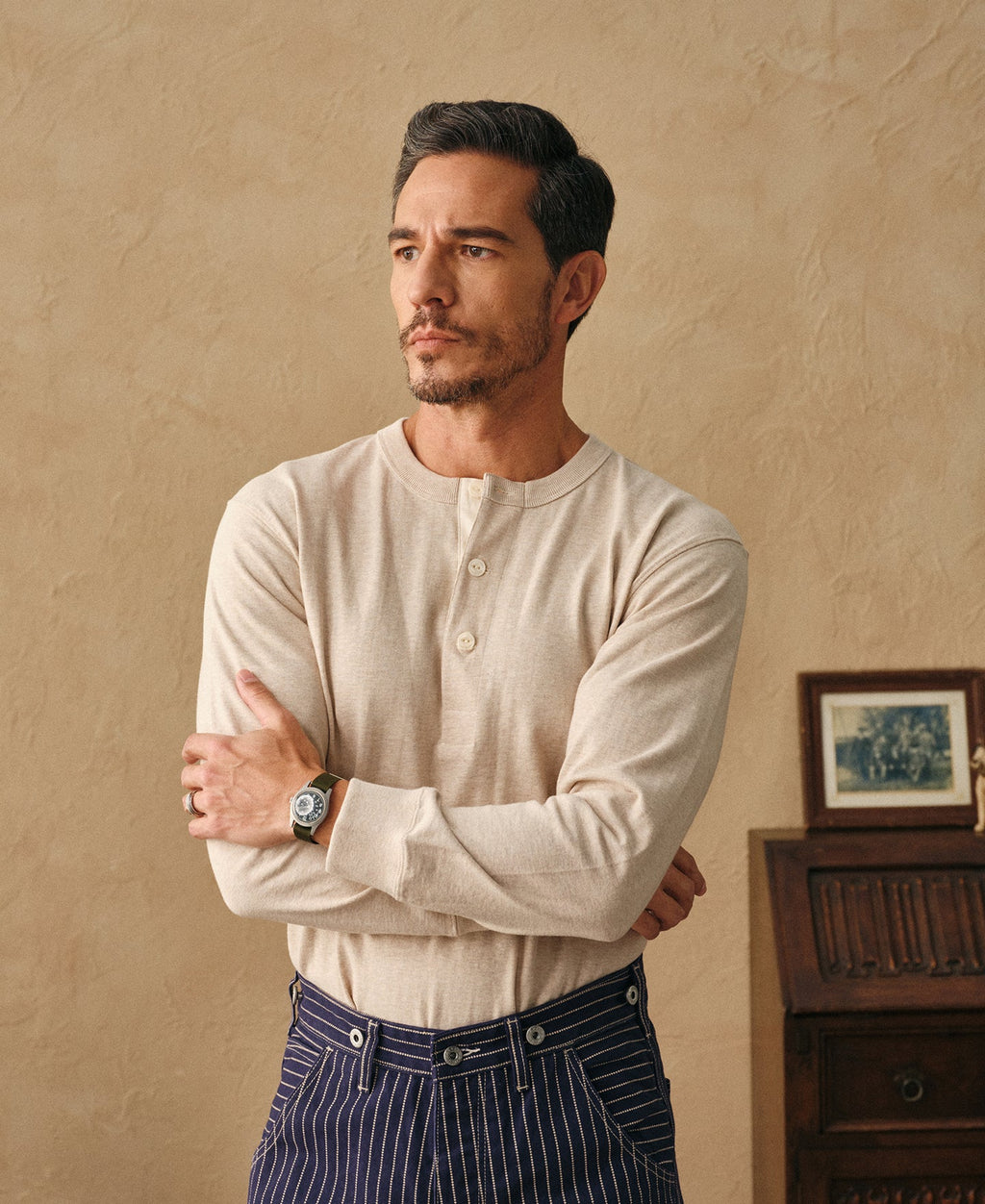 1930s Loopwheel Cotton Henley Shirt