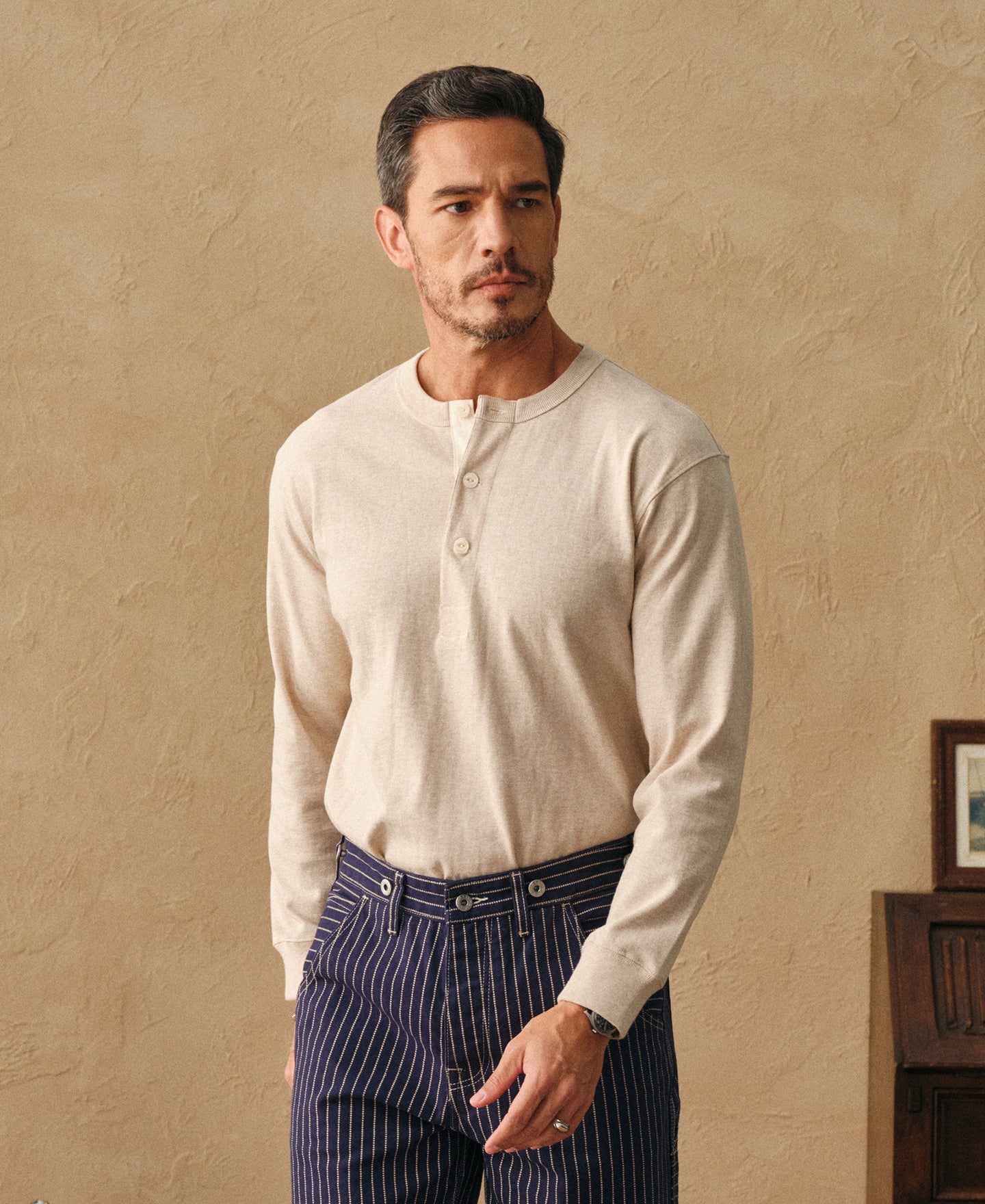 1930s Loopwheel Cotton Henley Shirt