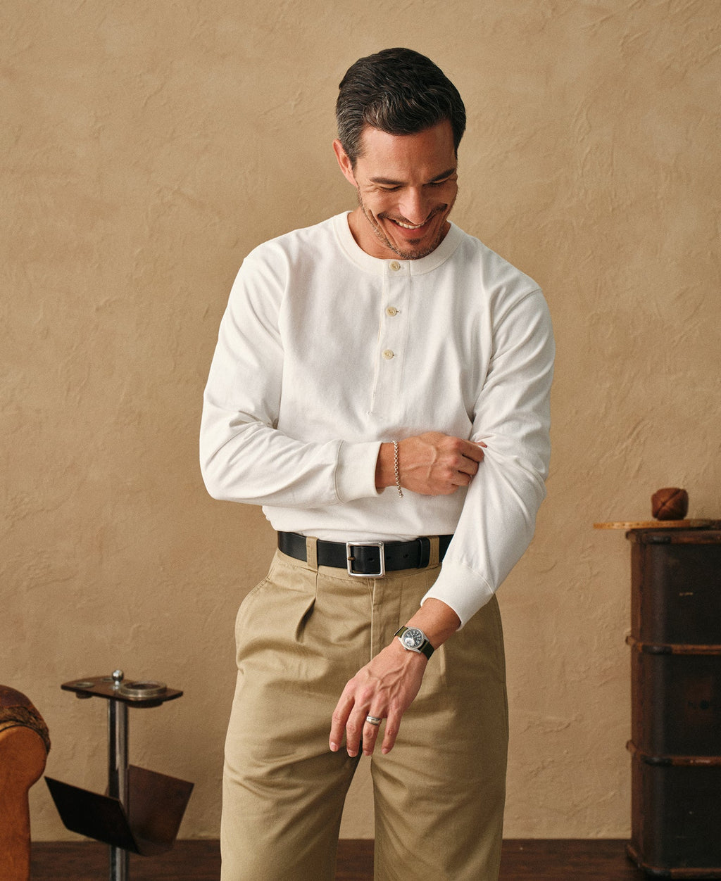 1930s Loopwheel Cotton Henley Shirt