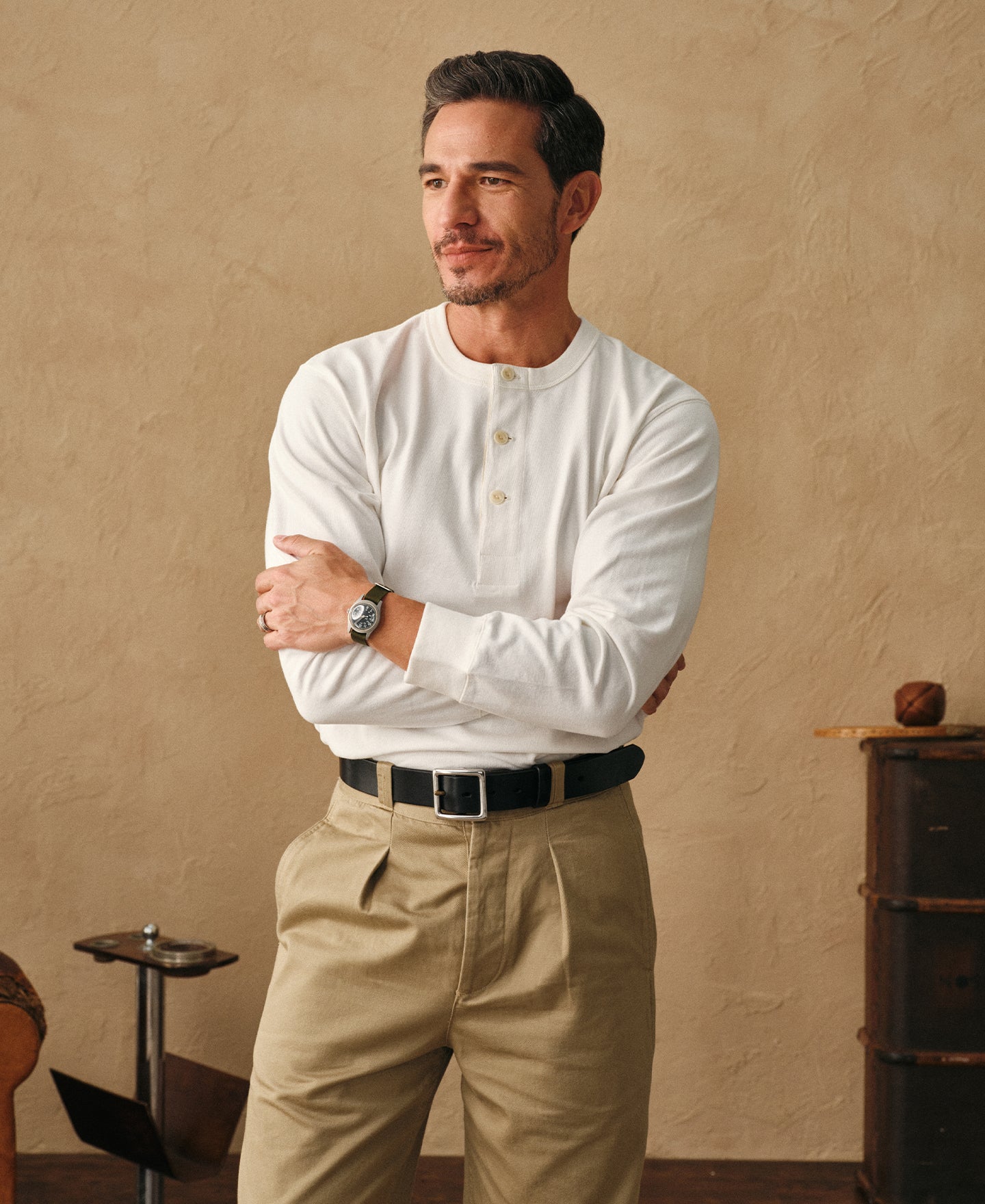 1930s Loopwheel Cotton Henley Shirt