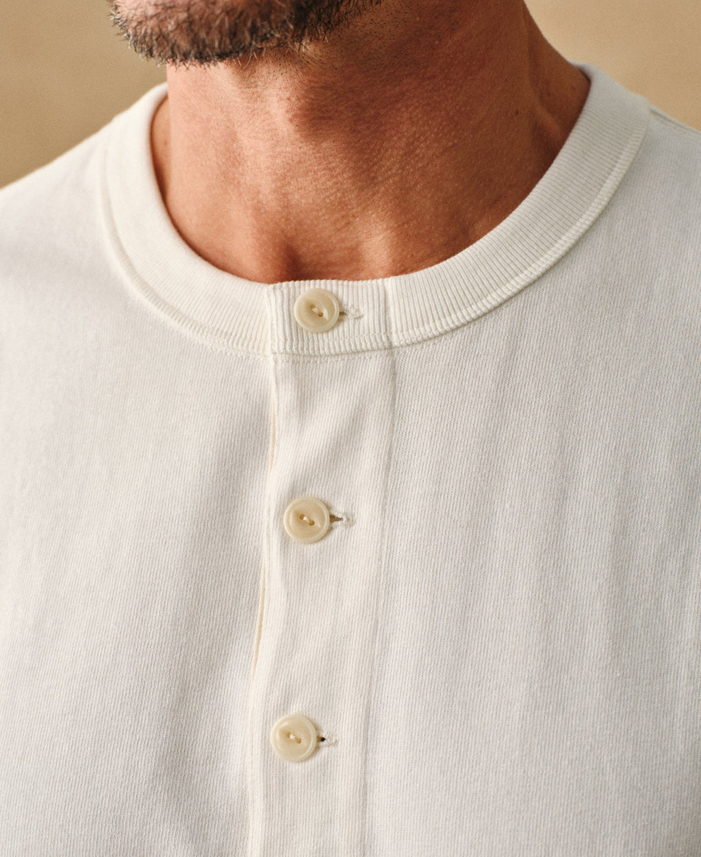 1930s Loopwheel Cotton Henley Shirt