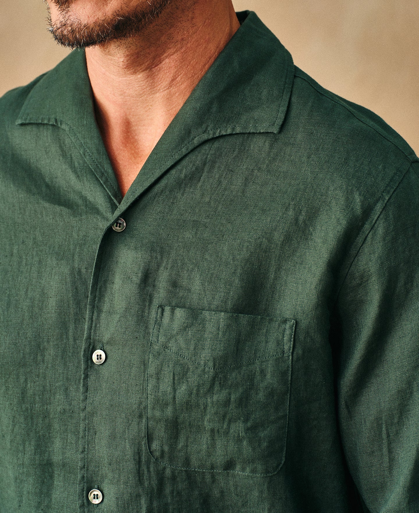1950s Italian Collar Linen Shirt