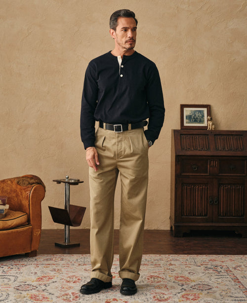 1930s Loopwheel Cotton Henley Shirt