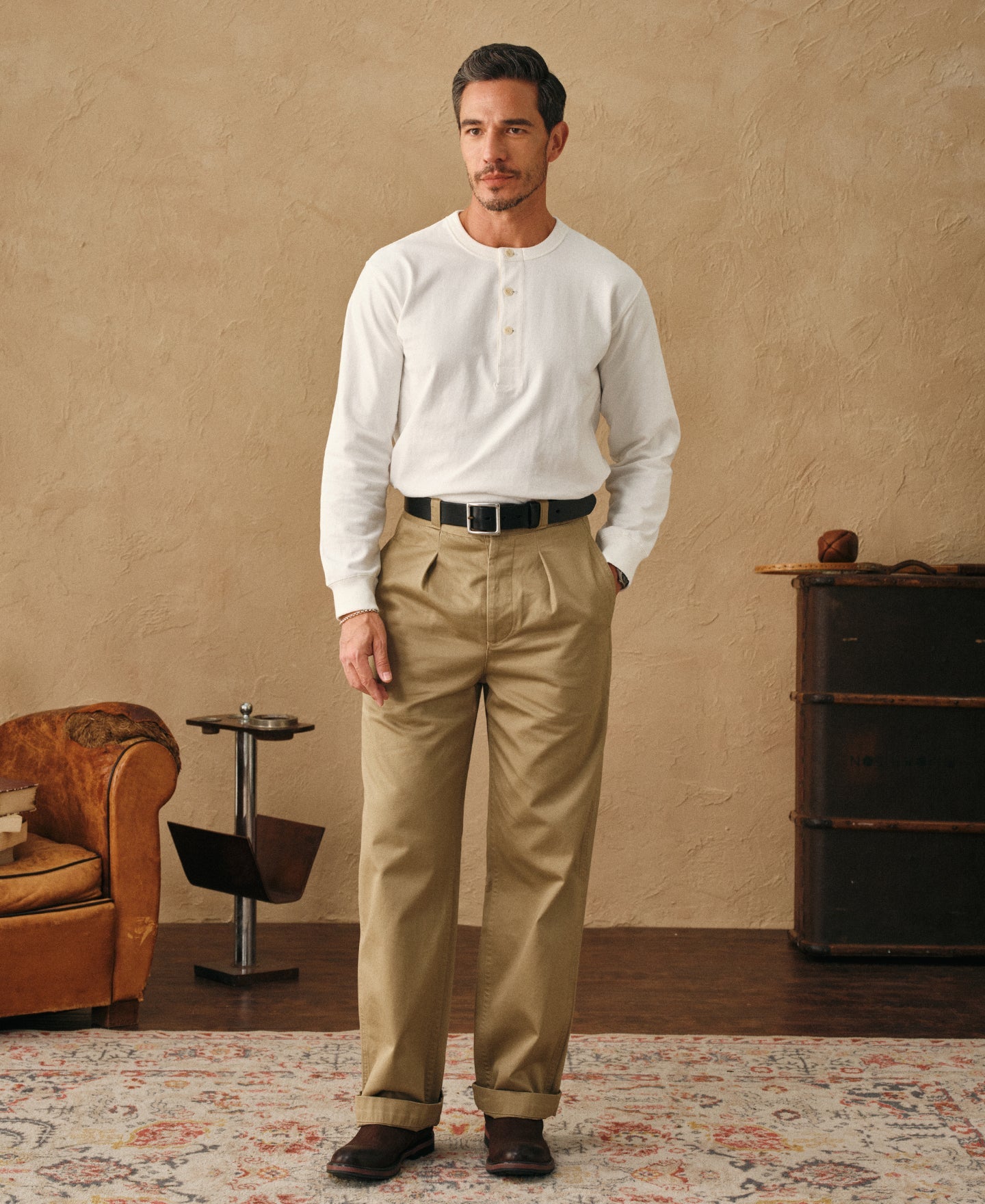 1930s Loopwheel Cotton Henley Shirt