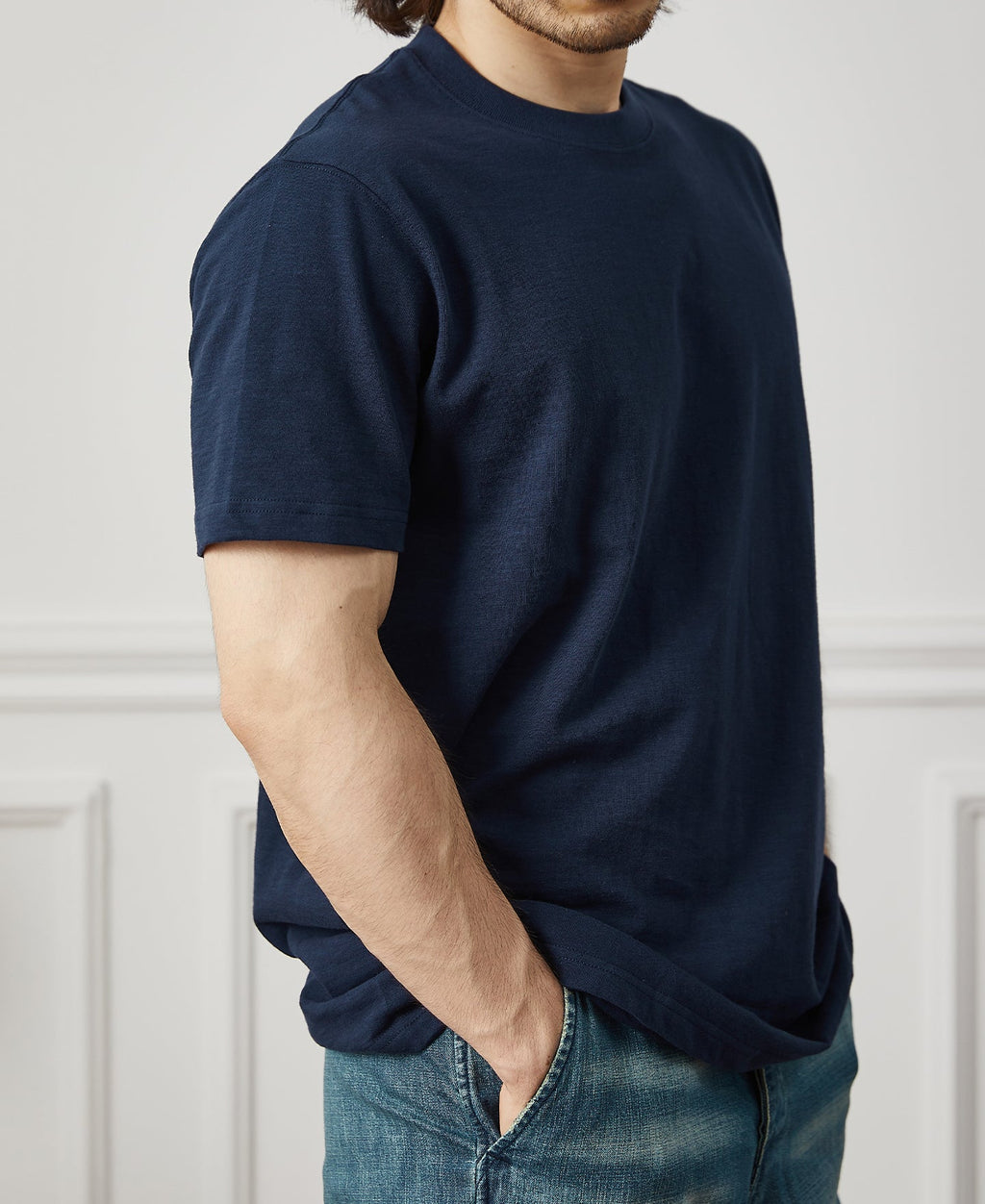 Classic Fit Loopwheel Slub Cotton T-Shirt