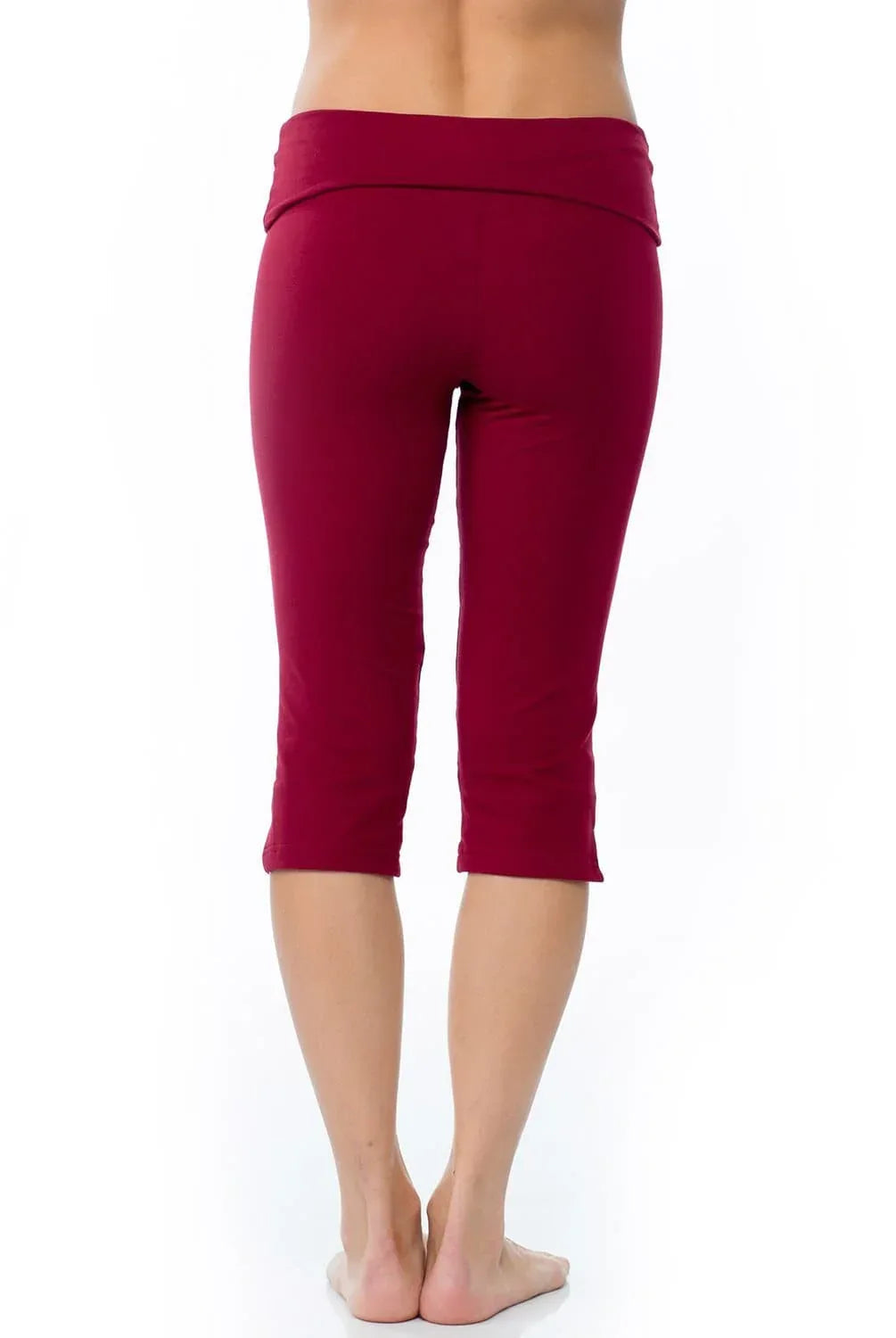 Crop Wide Waistband Foldover Capri Pants