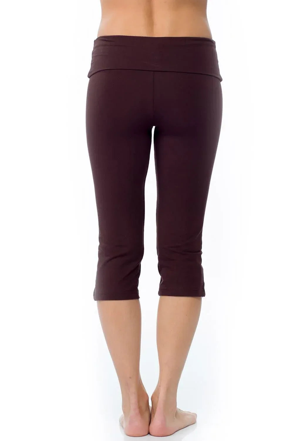 Crop Wide Waistband Foldover Capri Pants